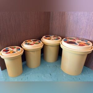 Vintage Rubbermaid mushroom canisters